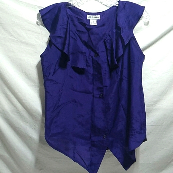 Vintage Jarama Purple Silk 💜 Top Sz.S Like New Condition (X-52 CRATE) - Picture 1 of 9